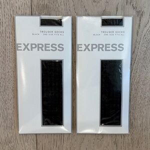 Express Trouser Sock Bundle in Black Plaid Check NWT